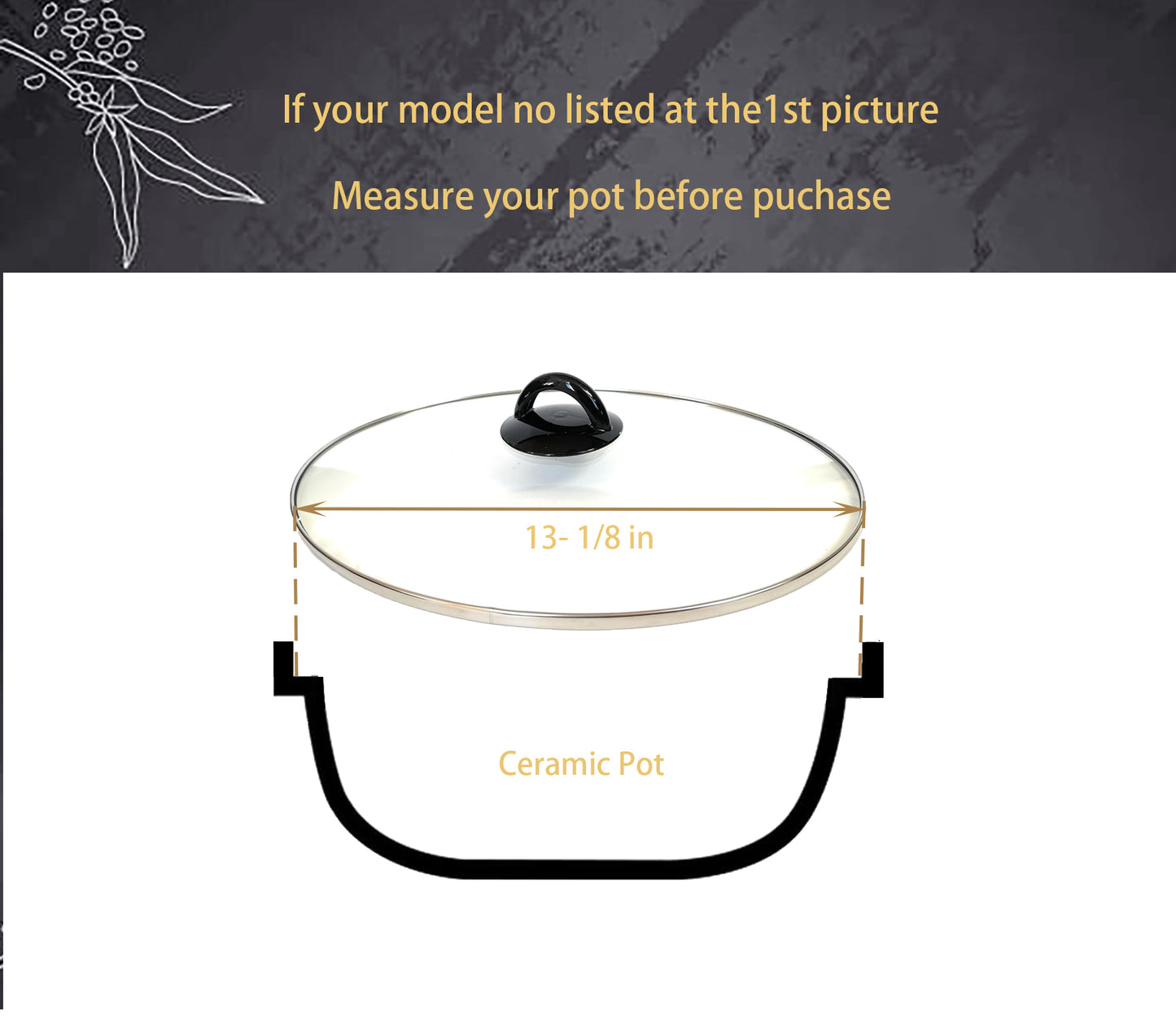 Oval Glass Lid Compatible with Crock Pot 8 Quart Slow Cooker SCCPVFC800 and Hamilton Beach Slow Cooker 33480 33182