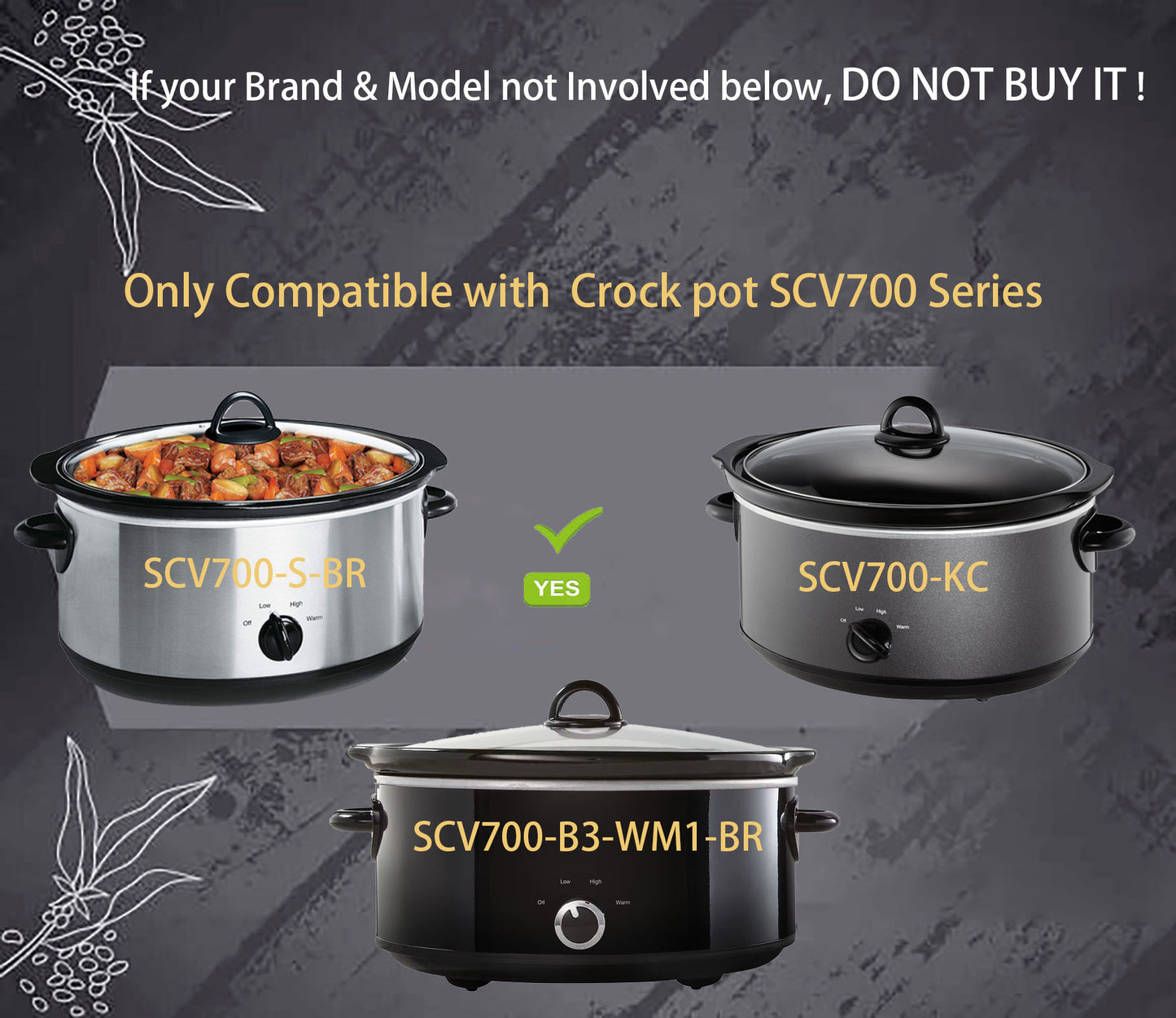 Oval Glass Lid Compatible with Crock Pot 7Quarts Slow Cooker SVC700-S-BR, SCV700-B3-WM1-BR SCV700-KC, and Hamilton Beach