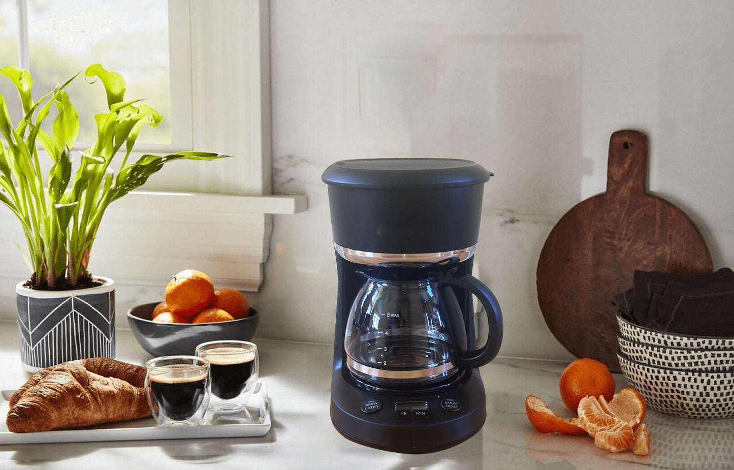 5 Cup Coffee Pot Replacement Carafe, Compatible with Mr Coffee BVMC-PC05BL2, BVMC-SC05BL, Goumia 5cups coffee machine. (Fit Mr coffee)