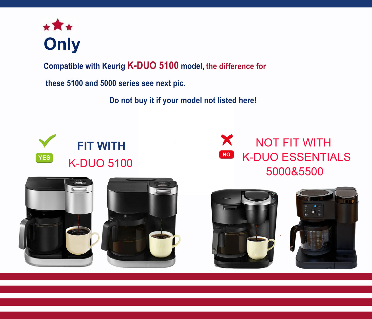 Glass Coffee pot replacement Compatible with Keurig K-DUO 5100 Coffee Maker