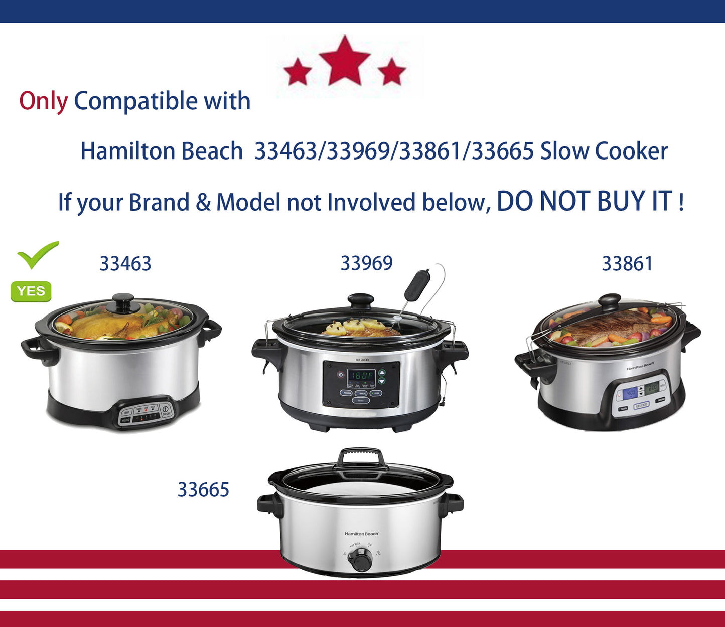 6Qt Slow Cooker Ceramic Pot for Hamilton Beach 33969/33665