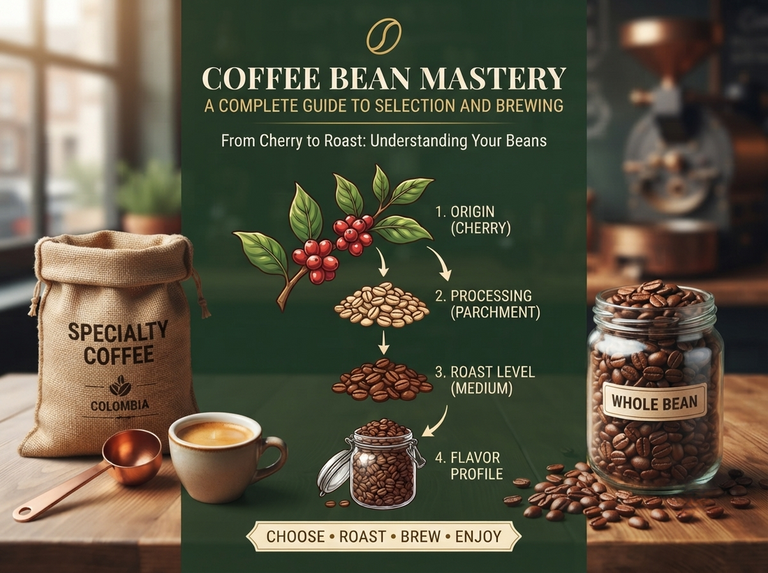 The Complete Guide to Coffee Beans: Varieties, Roasts & Processing Methods