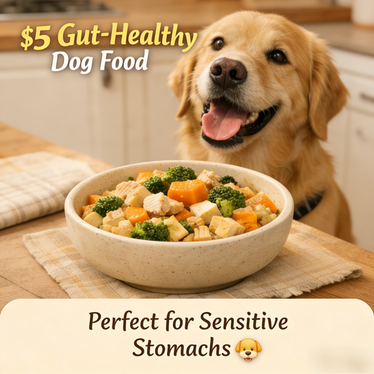 5 Dollars Homemade Gut-Healthy Dog Food | Safe for Dogs with Sensitive Stomachs & Pancreatitis