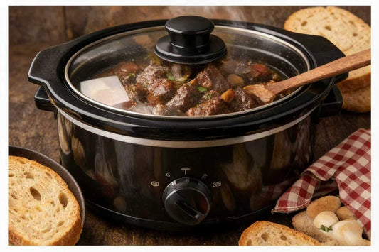 Easy Slow Cooker Beef Bourguignon 🫕(French Comfort Food for Busy Weeknights)