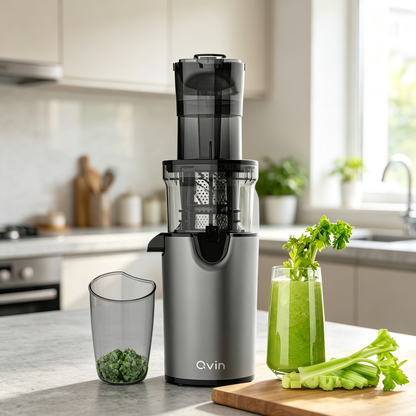 Qvin Cold Press Juicer Machine – Slow Masticating, Wide Chute, BPA-Free