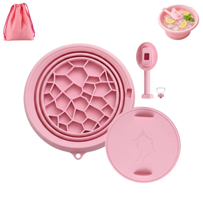 Foldable Facial Ice Bath Bowl with Breathing Tube