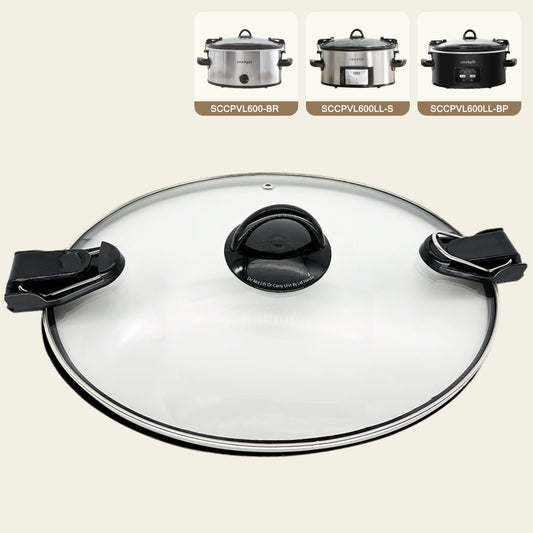 6-Quart Replacement Oval Glass Lid for Crock-Pot Slow Cooker – SCCPVL600-S-BR, CPSCVC60LL-S & CPSCVC060LL-BP
