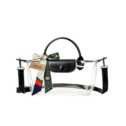 Clear PVC Stadium Crossbody Bag with Free 2026 World Cup Commemorative Silk Scarf