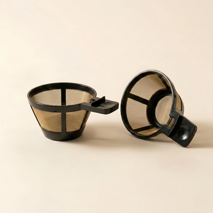 2-Pack Gold Reusable Coffee Filters, Stainless Steel Permanent Basket Replacement for Hamilton Beach 2-Way Brewer 49980A, 49980Z, 49980R, 47650, 49933