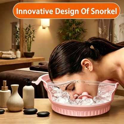 Foldable Facial Ice Bath Bowl with Breathing Tube