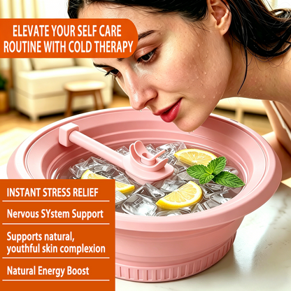 Foldable Facial Ice Bath Bowl with Breathing Tube