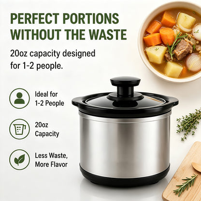 Cualiuit 0.65 Quart Mini Crock Pot for Dips, Fondue & Sauce Warming