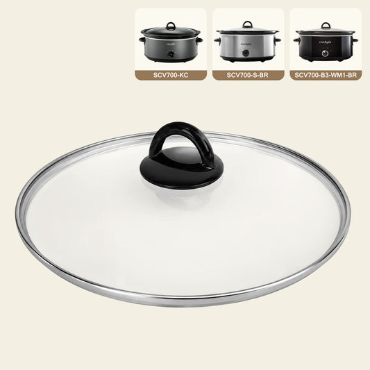 7-Quart Replacement Oval Glass Lid for Crock-Pot Slow Cooker – SCV700-S-BR, SCV700-B3-WM1-BR, SCV700-KC & Hamilton Beach