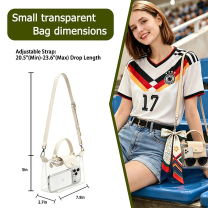 Clear PVC Stadium Crossbody Bag with Free 2026 World Cup Commemorative Silk Scarf
