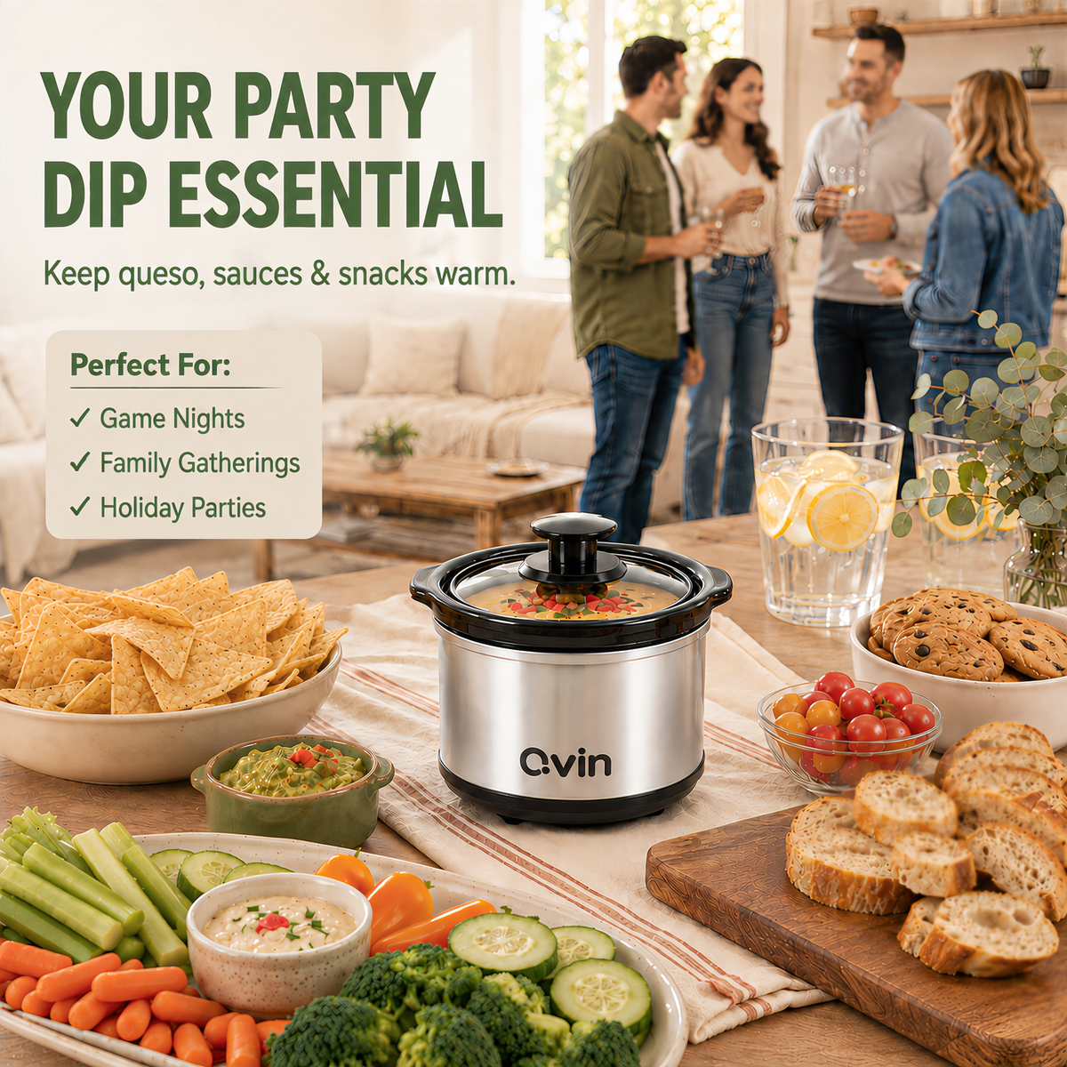 0.65 Quart Mini Crock Pot for Dips, Fondue & Sauce Warming