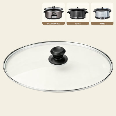 8-Quart Replacement Oval Glass Lid for Crock-Pot & Hamilton Beach Slow Cooker