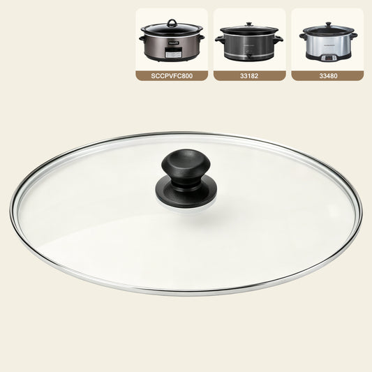 8-Quart Replacement Oval Glass Lid for Crock-Pot & Hamilton Beach Slow Cooker