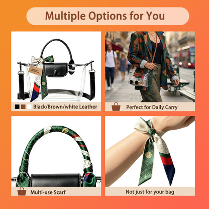 Clear PVC Stadium Crossbody Bag with Free 2026 World Cup Commemorative Silk Scarf