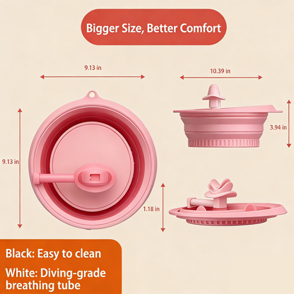 Foldable Facial Ice Bath Bowl with Breathing Tube
