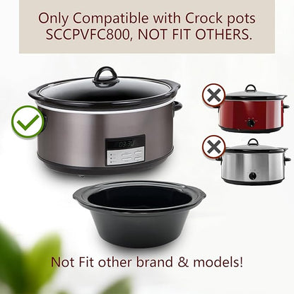 8Qt Slow Cooker Ceramic Pot for Crockpot SCCPVFC800 SCV800