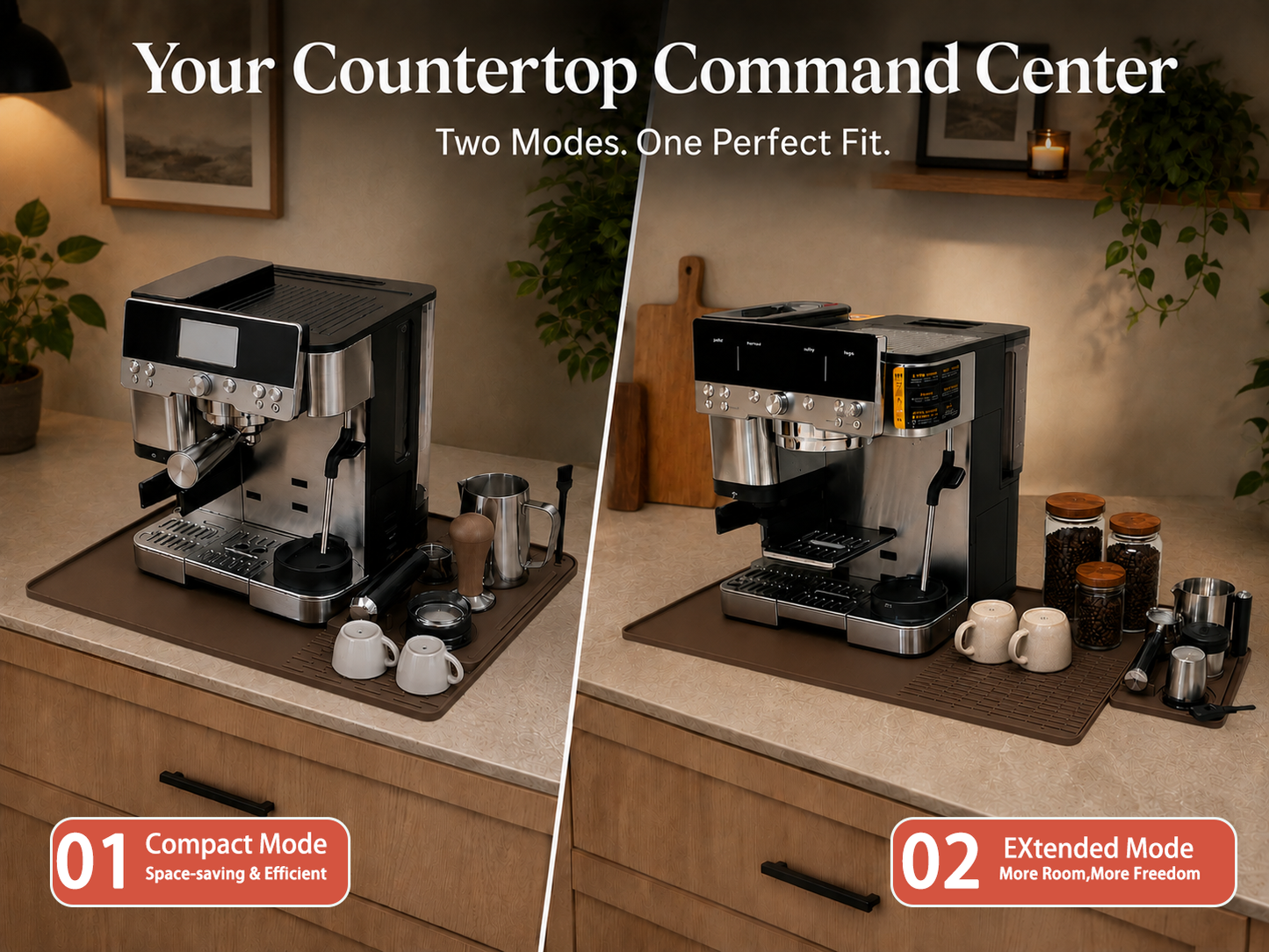 Modular Silicone Coffee Mat with Tamping Station