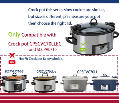 6Qt Oval Ceramic Pot for Crockpot CPSCVO60LL-BP/SCCPVL600-S-BR/CPSCVC60LL-S