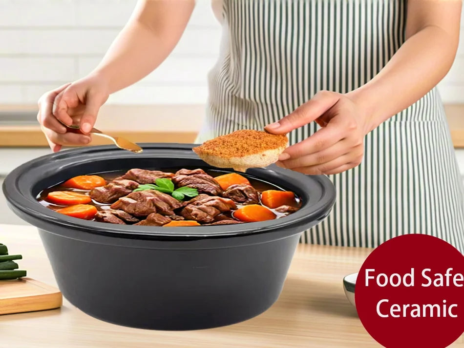 6 Quart Replacement Slow Cooker Ceramic Pot, replacement stoneware, Only Compatible For Hamilton Beach slow cooker replacement parts 33969/33665/33861/33261/33866 (6 quart)