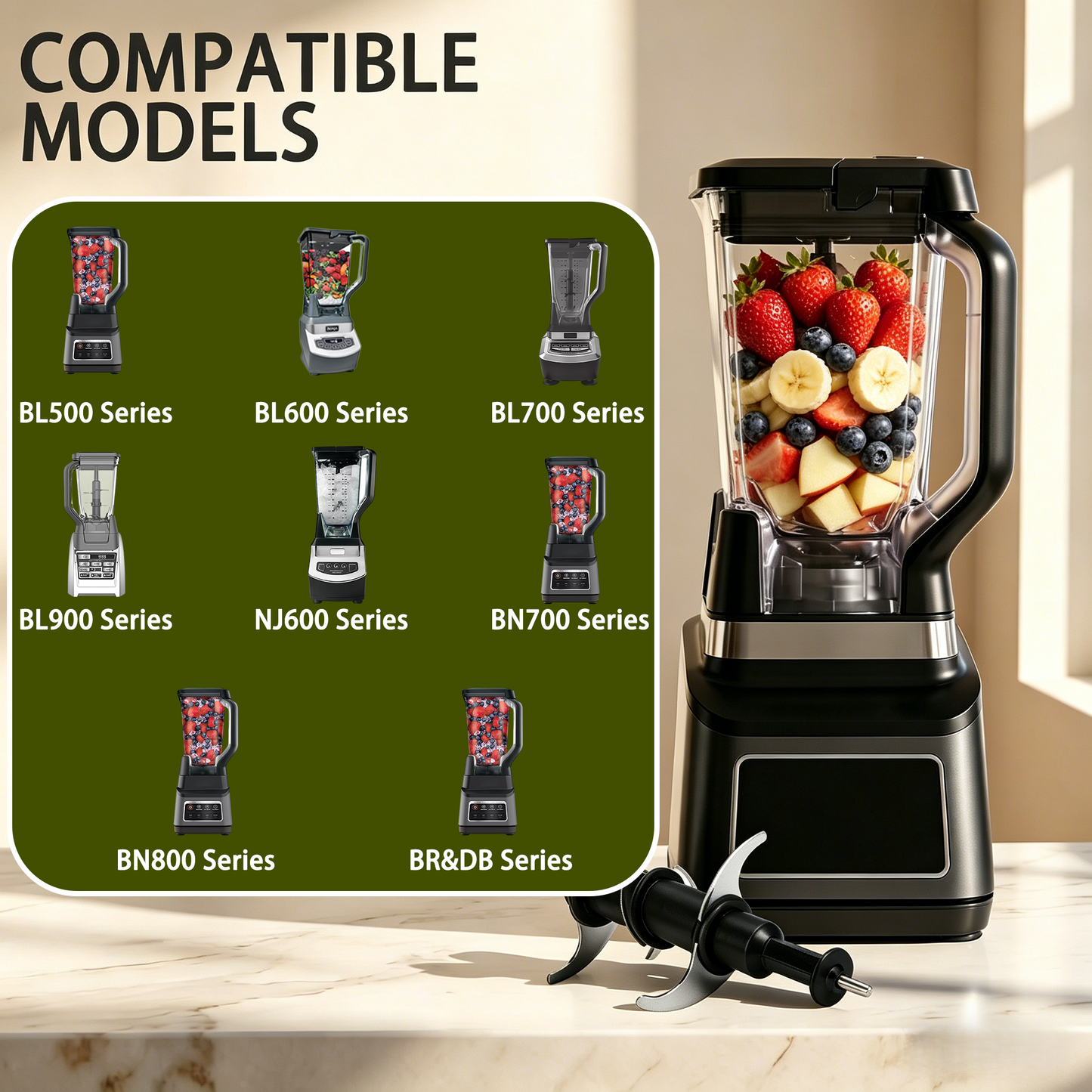 Food Grade Blender Cutter Blade, Durable Replacement Blade Assembly for Home Kitchen