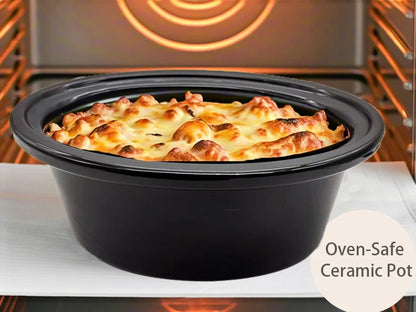 6 Quart Replacement Slow Cooker Ceramic Pot, replacement stoneware, Only Compatible For Hamilton Beach slow cooker replacement parts 33969/33665/33861/33261/33866 (6 quart)