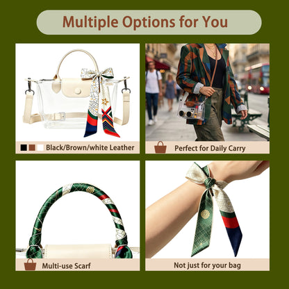 Clear PVC Stadium Crossbody Bag with Free 2026 World Cup Commemorative Silk Scarf