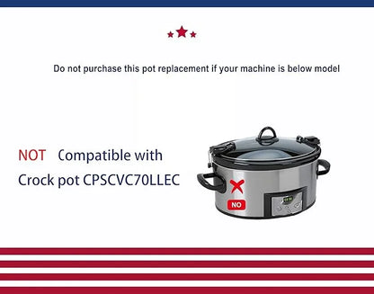 7 quart slow cooker ceramic pot replacement, Compatible with Black Decker 7qt SC4007D