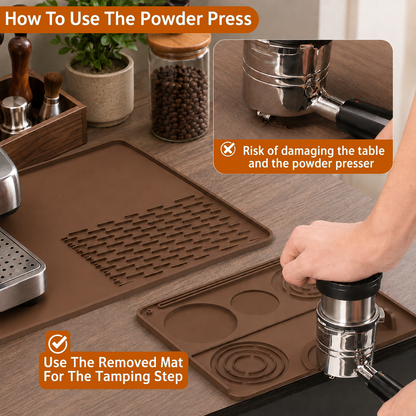 Modular Silicone Coffee Mat with Tamping Station