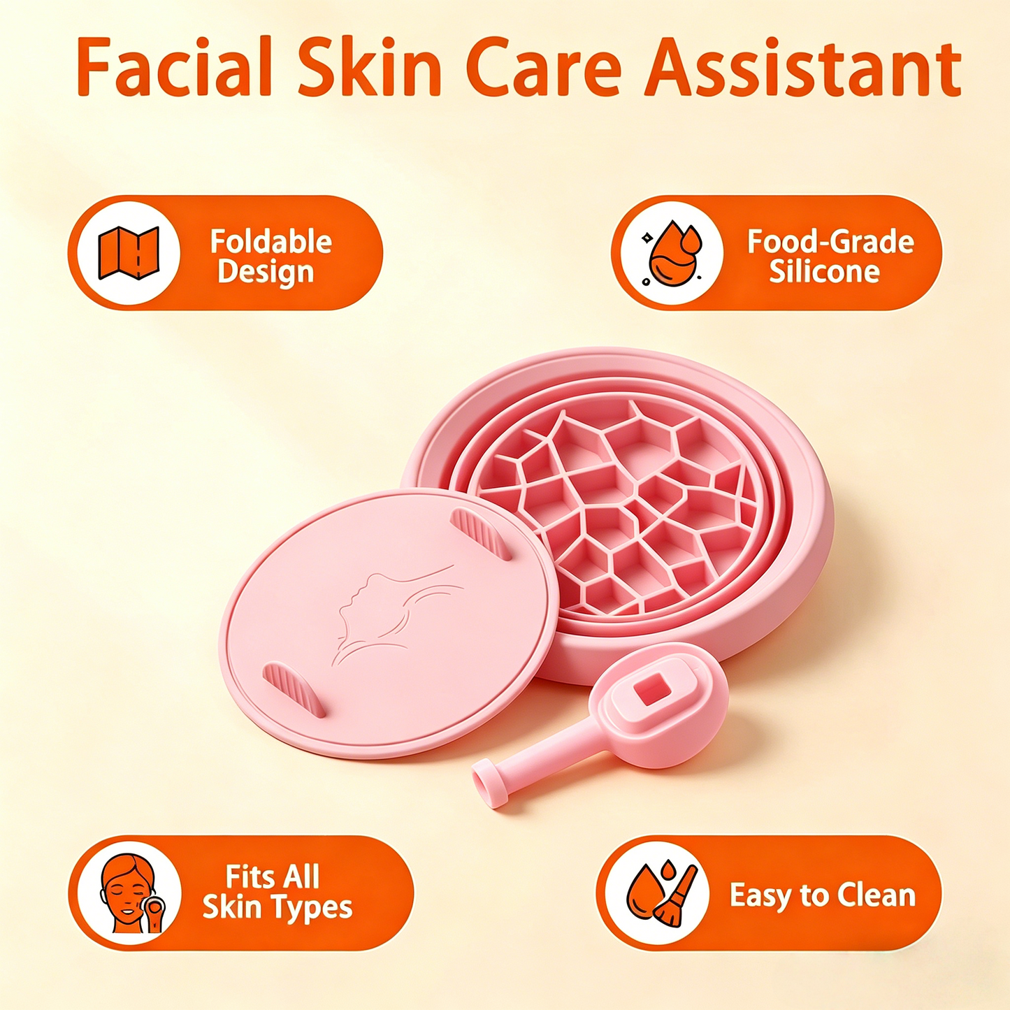 Foldable Facial Ice Bath Bowl with Breathing Tube