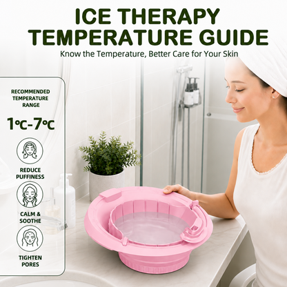 CryoHydro 3.0 Premium Ice Face Therapy Bowl – Inversion Cold Plunge Basin with Flexible Breathing Tube