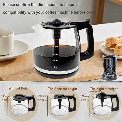 Mr. Coffee 12-Cup Replacement Coffee Pot, Model BVMC-RF100-CP Compatible