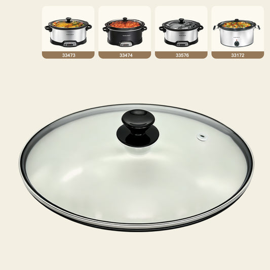 7-Quart Replacement Oval Glass Lid for Hamilton Beach Slow Cooker – Models 33473, 33474, 33576 & 33172