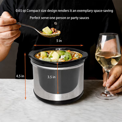 0.65 Quart Mini Crock Pot for Dips, Fondue & Sauce Warming