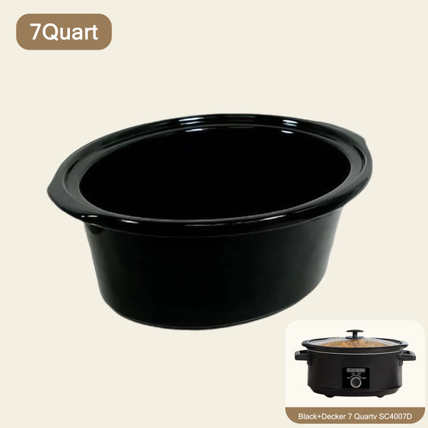 7-Quart Replacement Ceramic Inner Pot for Black+Decker Slow Cooker – Model SC4007D