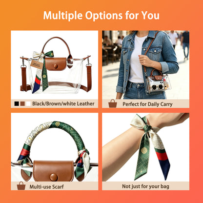 Clear PVC Stadium Crossbody Bag with Free 2026 World Cup Commemorative Silk Scarf