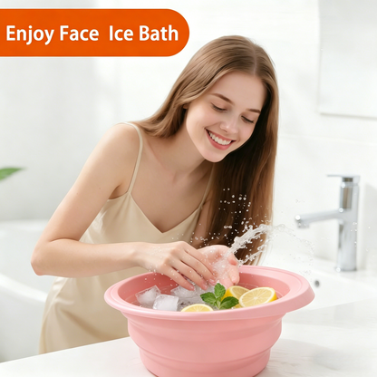Foldable Facial Ice Bath Bowl with Breathing Tube