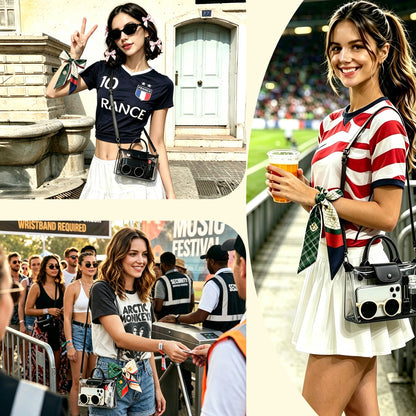 Clear PVC Stadium Crossbody Bag with Free 2026 World Cup Commemorative Silk Scarf