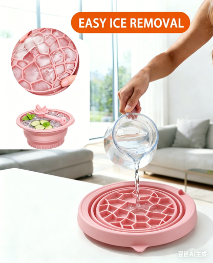 Foldable Facial Ice Bath Bowl with Breathing Tube