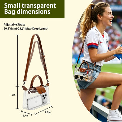 Clear PVC Stadium Crossbody Bag with Free 2026 World Cup Commemorative Silk Scarf