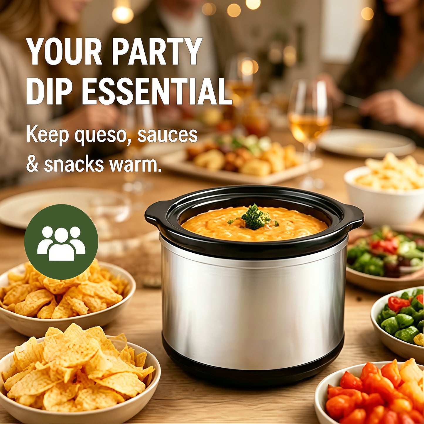 Cualiuit 0.65 Quart Mini Crock Pot for Dips, Fondue & Sauce Warming