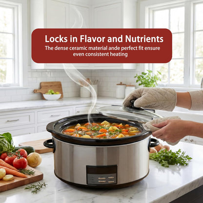 8 Qt Ceramic Slow Cooker Pot for Crockpot SCCPVFC800