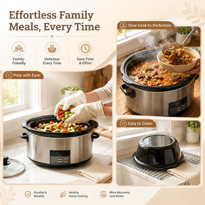 8 Qt Ceramic Slow Cooker Pot for Crockpot SCCPVFC800