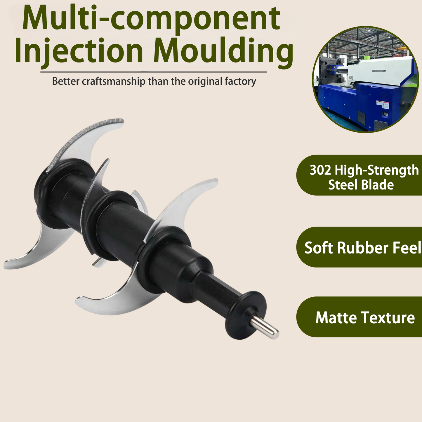 Food Grade Blender Cutter Blade, Durable Replacement Blade Assembly for Home Kitchen