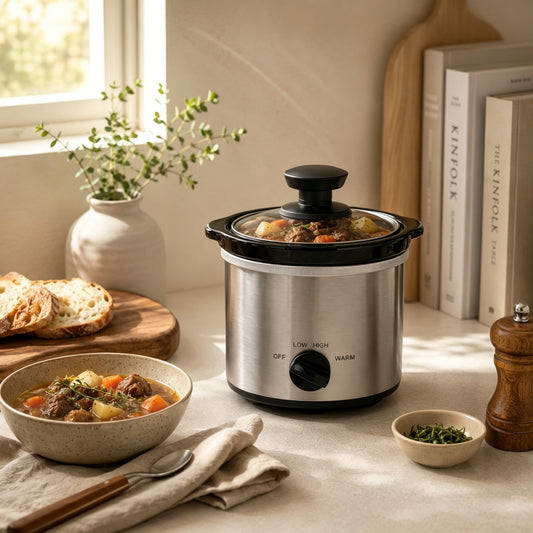 Cualiuit 0.65 Quart Mini Slow Cooker – Compact Personal Crock Pot with Adjustable Temperature Control & Glass Lid