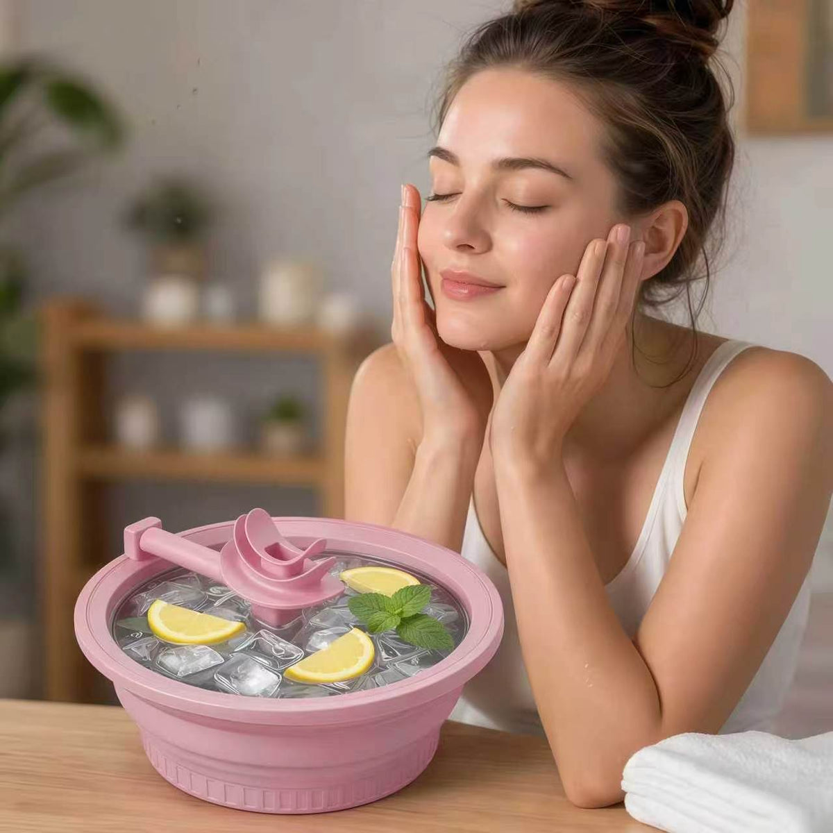 Ice Facial Bowl for Cold Therapy Skincare, Morning Depuffing & At-Home Face Ice Bath