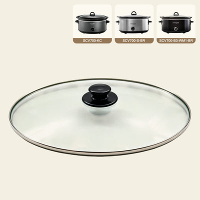 7-Quart Replacement Oval Glass Lid for Crock-Pot Slow Cooker – SCV700-S-BR, SCV700-B3-WM1-BR, SCV700-KC & Hamilton Beach